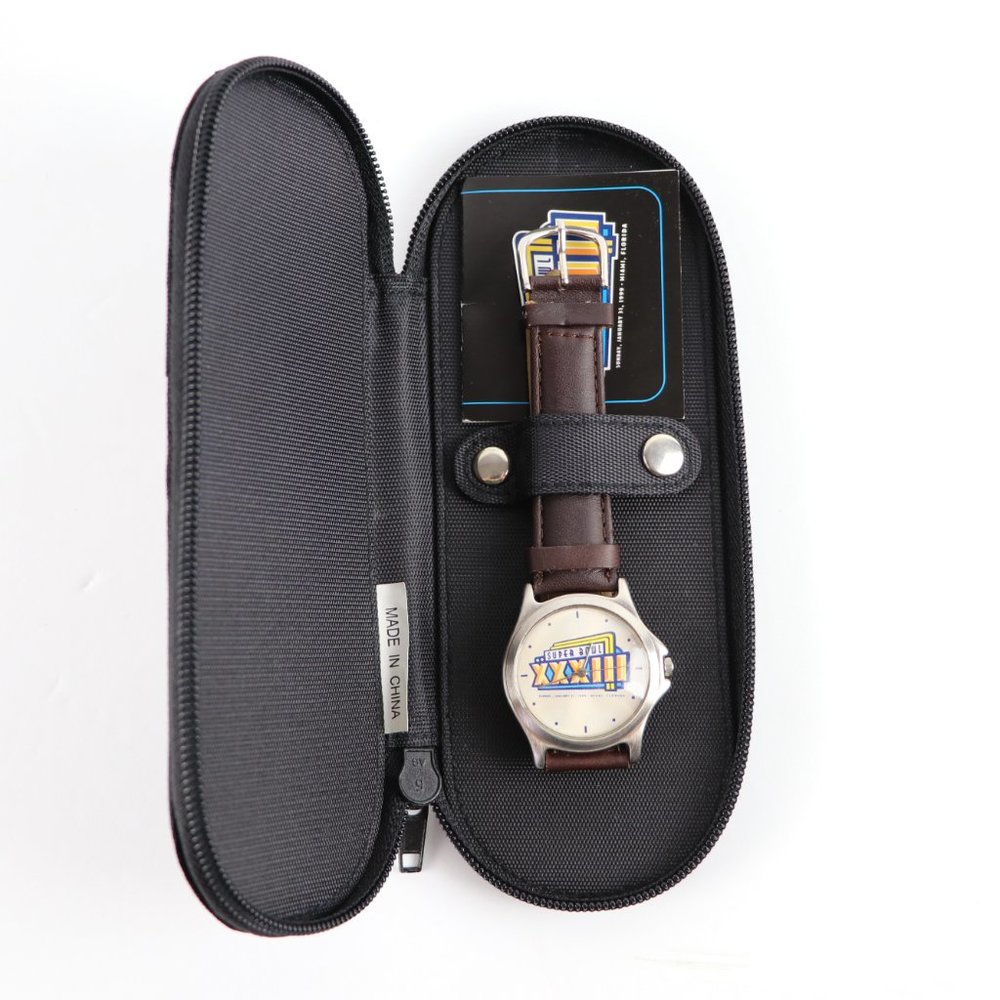 Super Bowl XXXIII 1999 Miami Florida Degree Analog Watch with Case